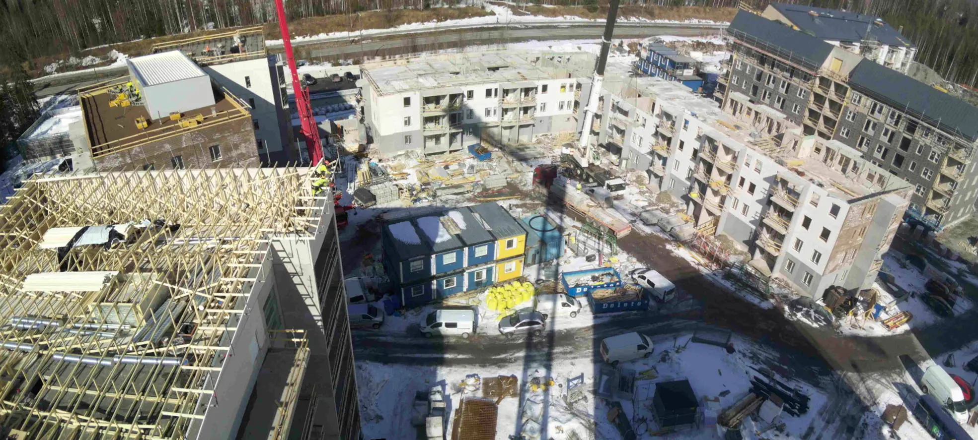 Byggkamerans bild från byggprojektet As Oy Hervantajärven Helmi 29.3.2022